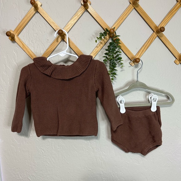Quincy Mae Knit Sweater and Bloomers Set in Pecan 6-12 - Picture 2 of 5